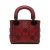 Christian Dior B Dior Red Dark Red Calf Leather Mini Embossed skin Cannage Flower Studded Lady Dior Italy