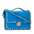 Valentino AB Valentino Blue Calf Leather Rockstud Flap Satchel Italy