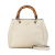 Gucci B Gucci White Ivory Calf Leather Mini Bamboo Shopper Italy