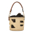 Fendi AB Fendi Brown Light Beige Straw Natural Material Mini and Canvas Zucca Step Out Bag Italy