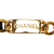 Chanel B Chanel Gold with Black Gold Plated Metal Medallion Leather Woven Chain Belt Italy