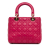 Christian Dior B Dior Pink Hot Pink Lambskin Leather Leather Medium Lambskin Cannage Lady Dior Italy