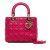 Christian Dior B Dior Pink Hot Pink Lambskin Leather Leather Medium Lambskin Cannage Lady Dior Italy