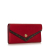 Louis Vuitton AB Louis Vuitton Red with Brown Calf Leather Double V Wallet Spain