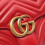 Gucci B Gucci Red Calf Leather Small GG Marmont Matelasse Top Handle Italy