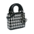 Christian Dior B Dior Black with White Calf Leather Micro skin Houndstooth Embossed Macro Lady Dior Italy