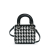 Christian Dior B Dior Black with White Calf Leather Micro skin Houndstooth Embossed Macro Lady Dior Italy