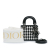 Christian Dior B Dior Black with White Calf Leather Micro skin Houndstooth Embossed Macro Lady Dior Italy