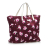 Gucci B Gucci Red Bordeaux with Multi Canvas Fabric Printed Tote Italy