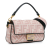 Fendi AB Fendi Pink Light Pink Canvas Fabric Zucca Embroidered Baguette Satchel Italy