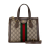 Gucci B Gucci Brown Beige Coated Canvas Fabric Small GG Supreme Ophidia Satchel Italy