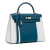 Hermès AB Hermès Blue with White Calf Leather Bicolor Epsom Kelly Flag Sellier 32 France