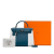 Hermès AB Hermès Blue with White Calf Leather Bicolor Epsom Kelly Flag Sellier 32 France