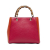 Gucci B Gucci Red with Orange Calf Leather Small Bicolor Bamboo Shopper Italy