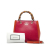 Gucci B Gucci Red with Orange Calf Leather Small Bicolor Bamboo Shopper Italy