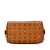 MCM B MCM Brown Coated Canvas Fabric Visetos Boston Bag United Kingdom