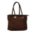 Celine B Celine Brown Dark Brown Nylon Fabric Leather Trimmed Handbag Italy