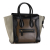 Celine B Celine Brown Dark Brown Calf Leather Micro Tricolor Luggage Tote Italy