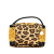 Versace B Versace Yellow with Black Coated Canvas Fabric Barocco Leopard Vanity Bag Italy