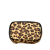 Versace B Versace Yellow with Black Coated Canvas Fabric Barocco Leopard Vanity Bag Italy