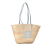 Celine AB Celine Brown Beige with Blue Light Blue Raffia Natural Material Triomphe Panier Tote Morocco