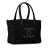 Chanel B Chanel Black Nylon Fabric Quilted Paris-New York Line Tote Italy