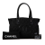 Chanel B Chanel Black Nylon Fabric Quilted Paris-New York Line Tote Italy