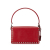 Prada B Prada Red Saffiano Leather Studded Sound Lock Satchel Italy