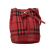 Burberry AB Burberry Red Canvas Fabric Baby Overdyed Horseferry Check Bucket Bag Italy