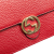 Gucci B Gucci Red Calf Leather Interlocking G Dollar Wallet on Chain Italy