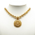 Chanel B Chanel Gold Gold Plated Metal CC Round Pendant Necklace France