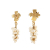 Chanel AB Chanel Gold Gold Plated Metal Cross Pearl Drop Clip On Earrings France