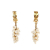 Chanel AB Chanel Gold Gold Plated Metal Cross Pearl Drop Clip On Earrings France