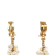 Chanel AB Chanel Gold Gold Plated Metal Cross Pearl Drop Clip On Earrings France