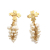 Chanel AB Chanel Gold Gold Plated Metal Cross Pearl Drop Clip On Earrings France