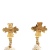 Chanel AB Chanel Gold Gold Plated Metal Cross Pearl Drop Clip On Earrings France