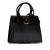 Salvatore Ferragamo B Ferragamo Black Calf Leather Lizard Embossed Vara Bow Satchel Italy