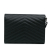 Saint Laurent AB Saint Laurent Black Calf Leather Grain De Poudre Matelasse Cassandre Flap Pouch Italy