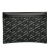 Versace AB Versace Black Calf Leather La Greca Envelope Clutch Italy