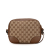 Gucci B Gucci Brown Beige Canvas Fabric GG Bree Crossbody Italy