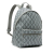 Christian Dior AB Dior Gray Coated Canvas Fabric CD Diamond Rider Zipped Backpack Italy