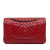 Chanel B Chanel Red Caviar Leather Leather Medium Classic Chevron Caviar Double Flap France