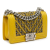 Chanel B Chanel Yellow Lambskin Leather Leather Small Tweed and Lambskin Chevron Boy Flap Italy