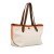 Mulberry B Mulberry White with Brown Canvas Fabric Small Tote Vietnam