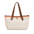 Mulberry B Mulberry White with Brown Canvas Fabric Small Tote Vietnam