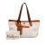 Mulberry B Mulberry White with Brown Canvas Fabric Small Tote Vietnam