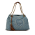 Gucci B Gucci Blue with Brown Denim Fabric Medium Soho Chain Tote Italy