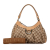 Gucci B Gucci Brown Beige Canvas Fabric GG Abbey D-Ring Shoulder Bag Italy