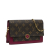 Louis Vuitton AB Louis Vuitton Brown Dark Pink Monogram Canvas Canvas Monogram Flore Wallet On Chain France