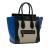 Celine B Celine Brown Beige with Black Calf Leather Micro Tricolor Luggage Tote Italy